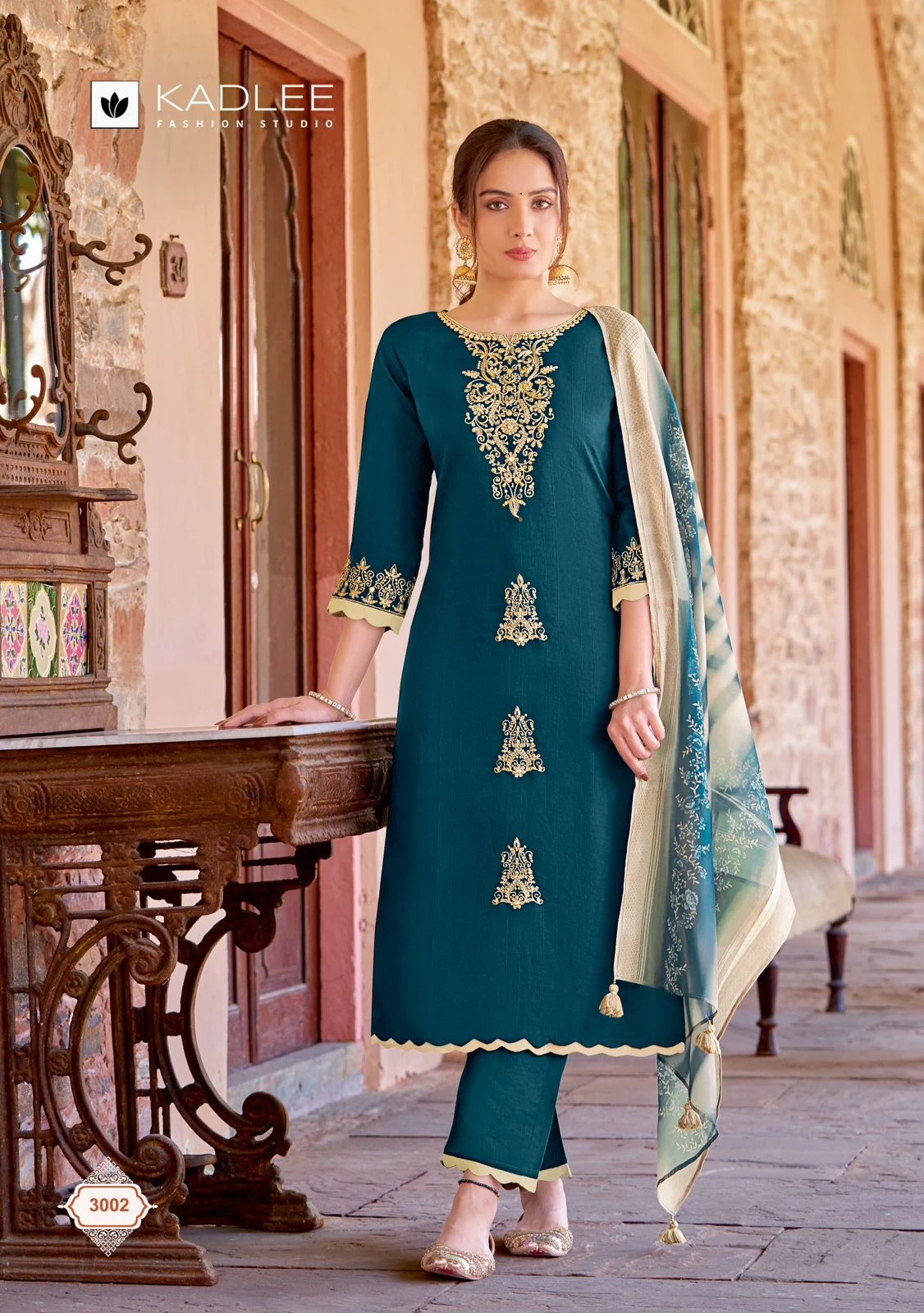 Kadlee Heritage Viscose Weaving Wholesale Readymade Salwar Suit Catalog — Wholesale Salwar Suits, Kadlee Fashion Studio wholesale from Surat — view 3